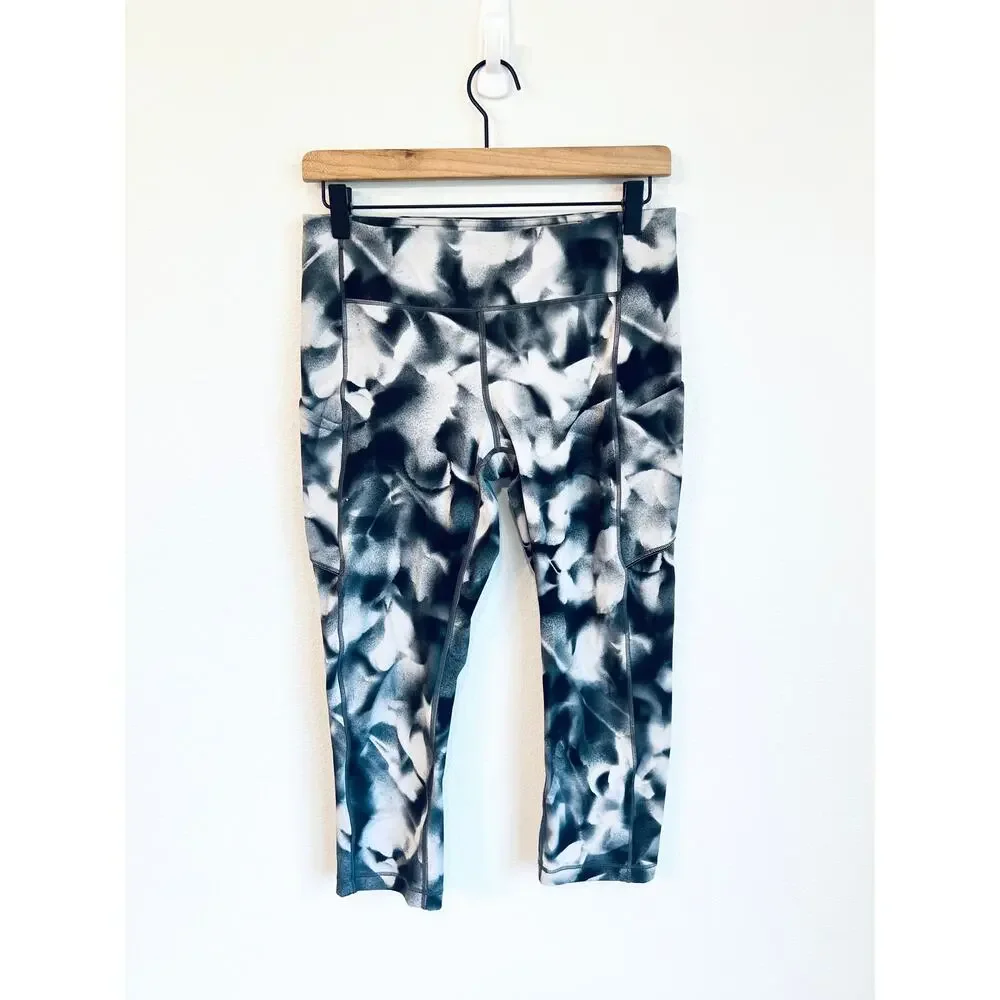 Lululemon Speed Up Crop 21" Blush Blossom Alpine White Black Women's 8 - Picture 4 of 8